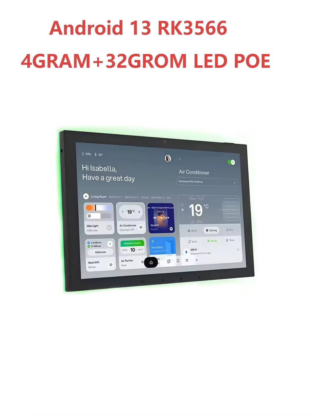 10.1'' Duvar İçi Akıllı Ev Kontrol Paneli | Android 13 POE GOOGLE ASİSTAN - Tamekipman