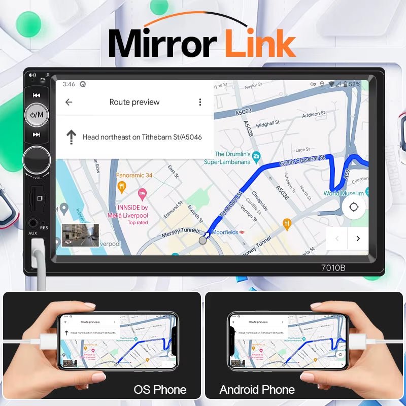 7 Inç Araba Radyosu 2Din HD Dokunmatik Ekran MP5 Çalar Bluetooth 12V FM ISO Güç Aux Girişi Ayna Bağlantısı Multimedya Oynatıcı - Tamekipman