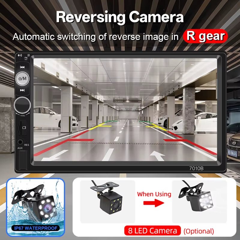 7 Inç Araba Radyosu 2Din HD Dokunmatik Ekran MP5 Çalar Bluetooth 12V FM ISO Güç Aux Girişi Ayna Bağlantısı Multimedya Oynatıcı - Tamekipman