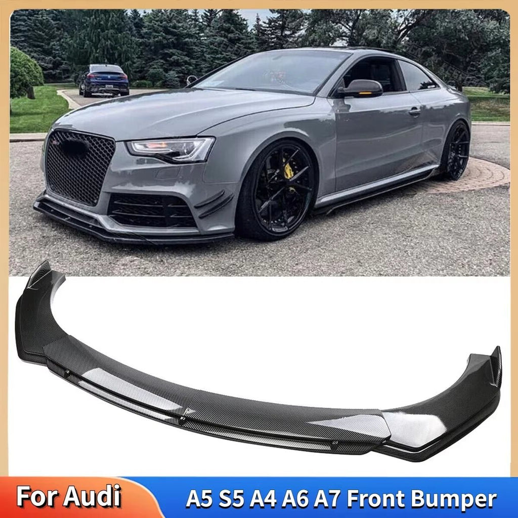 Audi A4 A5 S5 A6 A7 Karbon Fiber Ön Tampon Lip Splitter Spoyler Tuning Kit - Tamekipman
