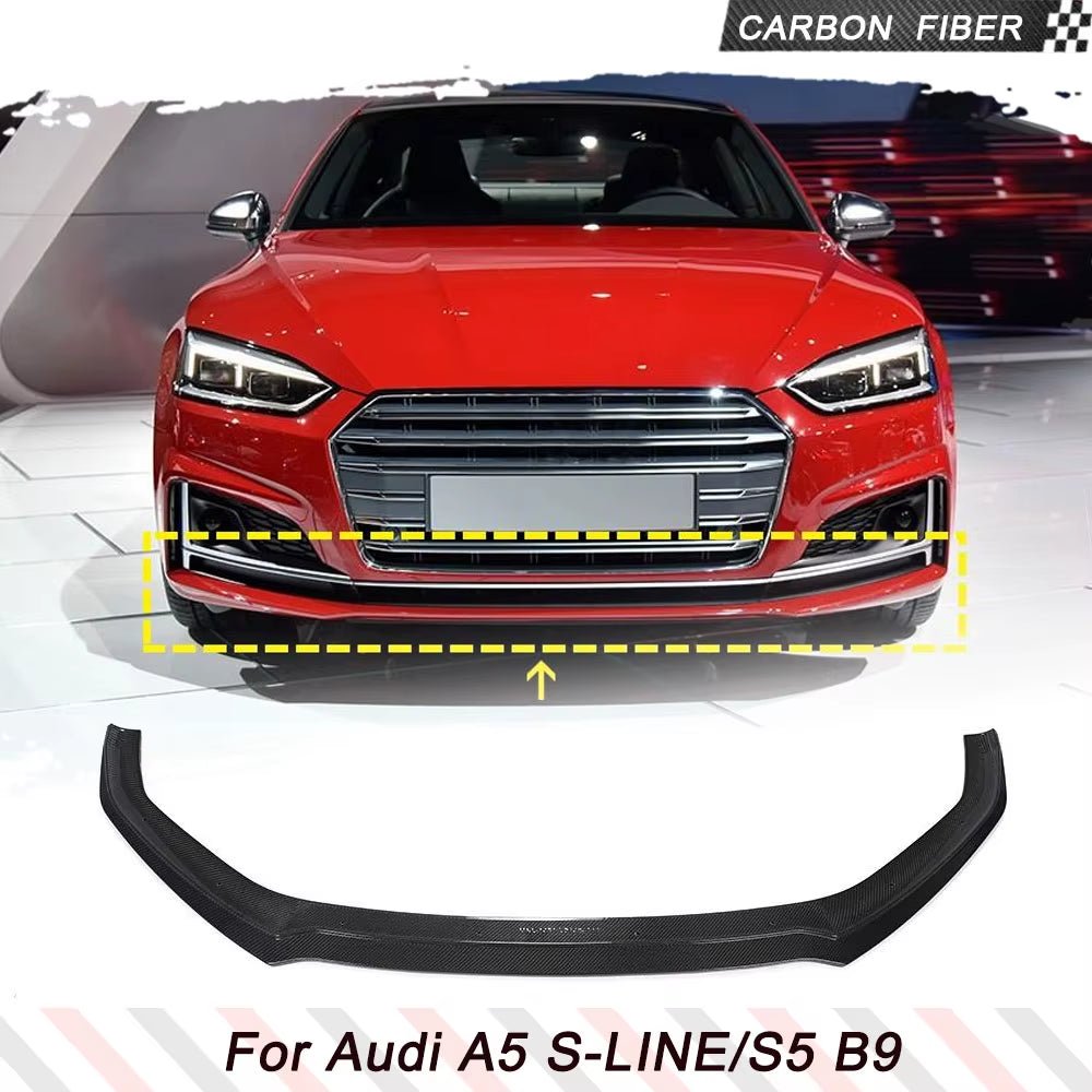Audi A5 S - line / S5 Karbon Fiber Ön Tampon Lip Splitter (2017 - 2019) - Tamekipman