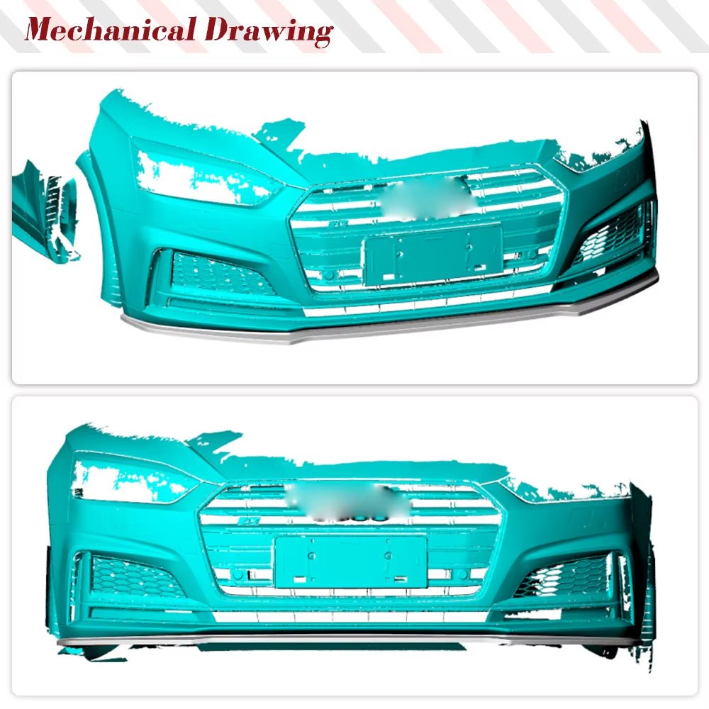 Audi A5 S - line / S5 Karbon Fiber Ön Tampon Lip Splitter (2017 - 2019) - Tamekipman