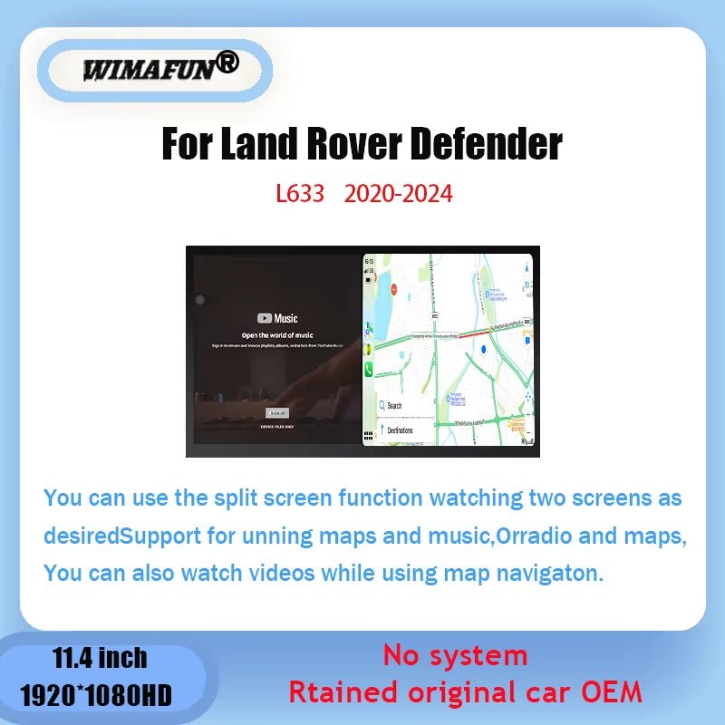 Defender L663 2020 - 2025 11.4” Tesla Ekran Android CarPlay - Tamekipman
