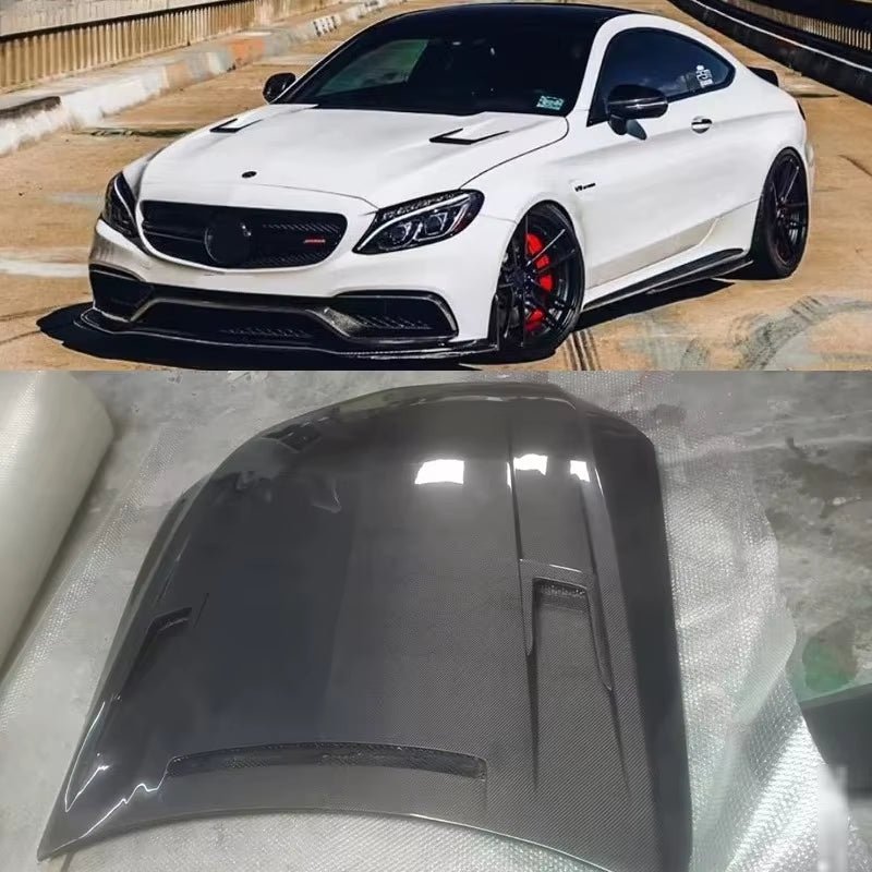 Mercedes W205 C63 C63S AMG Karbon Fiber Kaput 2015 - 2021 Gerçek Carbon - Tamekipman