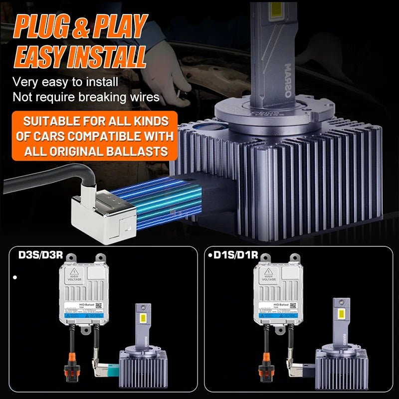 OSRAM Orijinal D1S D3S LED Far Ampulü | HID Xenon Yükseltme Canbus Plug & Play 90W - Tamekipman